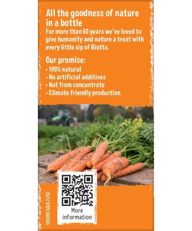 Biotta Organic Carrot Juice| Organic | Rich in Vitamin A which Contributes to the Maintenance of Normal Vision | Source of other Plant-based Nutrients | Not from Concentrate | 500ml - Pack of 6 - Buy Online on GoSupps.com