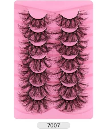 BSLVWG False Eyelashes 7 Pairs Professional Reusable 8D Mink Lashes Natural Waterproof Thick Fluffy Fake Eyelashes Faux Mink Eyelashes Natural Look Russian Strip Lashes (7007) - Buy Online on GoSupps.com