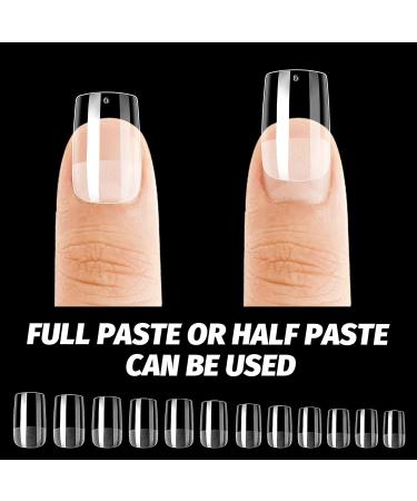 240PCS Short Fake Nails - Half-Matted Manicure Tips 12 Sizes for Beginners & Salons | Square Artificial Nail Set - Buy Online on GoSupps.com