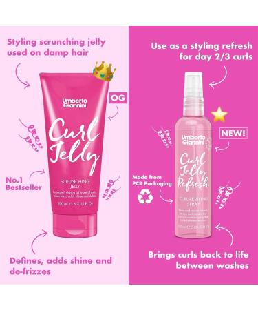 Umberto Giannini Curl Jelly Scrunching Frizz Solution Gel & Coily Banana Butter Repair Restore Leave-in Conditioner Refresh - Refreshing Styling Spray Vegan Cruelty Free 3 Piece Set - Buy Online on GoSupps.com