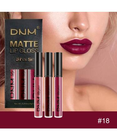 3Pcs Dark Red Purple Matte Liquid Lipstick Set - Long Lasting 24hr Smudge Proof Waterproof Lip Gloss Gift Set for Women (Set06) - Buy Online on GoSupps.com
