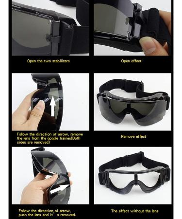 DoxiGlobal Airsoft Tactical Safety Goggles - Anti Fog UV Glasses with 3 Color Lenses for Paintball, Shooting, Hunting, Cycling, Military - Eye Protection - Buy Online on GoSupps.com