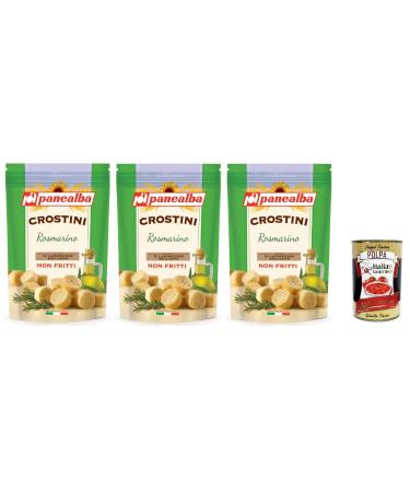 Italian Gourmet E.R. Panealba Crostini Rosmarino Crostini Unfried Rosemary Crostini 100g + Pulpa Italian Gourmet 400g