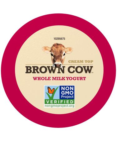 Brown Cow Cream Top Peach Whole Milk Yogurt 5.3 oz Cup - Creamy & Delicious - Buy Online on GoSupps.com
