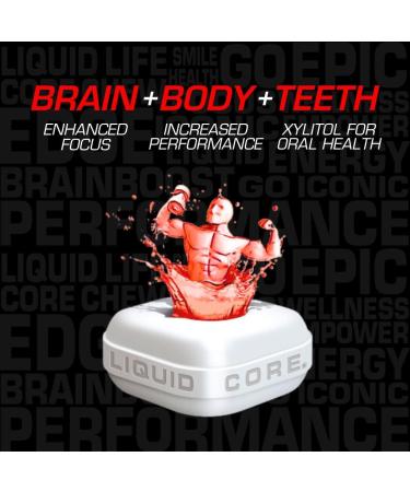 Liquid Core Apollo Energy Gum 80mg Natural Caffeine per Piece - Sugar-Free Aspartame-Free Xylitol Gum - 5 Pieces Per Pack (15 Packs) - Buy Online on GoSupps.com