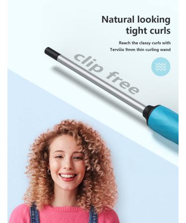 Terviiix Small 9mm Curling Wand Iron for Short & Long Hair - Argan Oil Infused Ceramic Barrel Curler with Digital Temperature Control - Buy Online on GoSupps.com