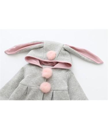 TMEOG Baby Girls Rabbit Ears Cloak Hooded Coats, 12-18 Months, Grey - Buy Online on GoSupps.com
