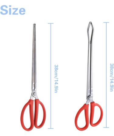 Keajuidy 2-Piece Feed Pliers for Reptiles - 38cm Extra Long Stainless Steel Tweezers for Snakes Lizards Frogs & Spiders | Essential Tank Accessories - Buy Online on GoSupps.com