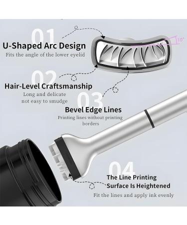 Lower Lash Stamp 2 in 1 Eyeliner Stamp Eyelash Stamps Tool Lower Lash Stamp with Ink Eyelashes Stamp Lower Eyelash Stamps Quick Eye Makeup Tool (Brown) - Buy Online on GoSupps.com