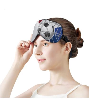 Soccer Goal and Netherlands Flag Sleep Mask Eye Cover for Sleeping Blindfold with Adjustable Strap Blocks Light Night Travel Nap for Men Women - Buy Online on GoSupps.com