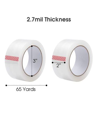Pacific Mailer Clear Packing Tape Heavy Duty Packaging Carton Tape for Shipping Packaing Moving Sealing 2 Inch Wide 2.7mil Thickness 65 Yards Per Roll Pack of 6  - Buy Online on GoSupps.com