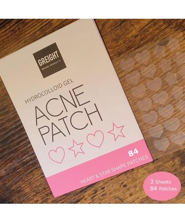 Hydrocolloid Acne Pimple Patch - Heart & Star Shape 84 Patches for Breakouts Reduces Pimples & Blackheads | Effective Acne Treatment - Buy Online on GoSupps.com