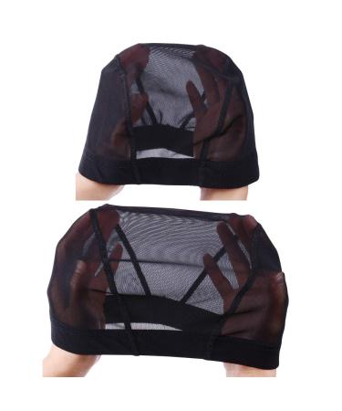 Black Mesh Dome Cap for Wigs - 5 Pieces - Wide Rubber Band Wig Cap for Wig Making | International Shipping - Buy Online on GoSupps.com