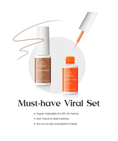 Beetles Gel Polish Halloween Nail Art Liner Set - 12Pcs White Orange Paint Brown Green Fall Colors Swirl Design with Thin Nail Art Brush - Gel Thanksgiving Gift - Buy Online on GoSupps.com