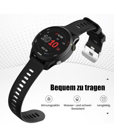 22mm Silicone Quick Release Bracelet for Garmin Vivoactive 4 Forerunner 255/265 Venu 2 & Gear S3 - Black Replacement Bracelet - Buy Online on GoSupps.com