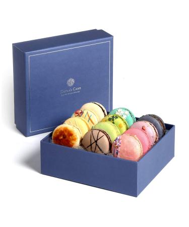 Kayla's Cake Premium French Macarons Cookies Gift Baskets Gourmet Chocolate Box Desserts Birthday Snack Care Packages College Students Mothers Day Thank You Macaroon Mom Women her Men Classic 12 Classic Flavors 12 Count (P