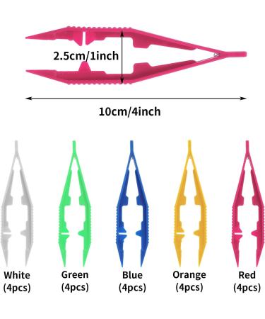 ASTER Plastic Tweezers - Pack of 20 | 4 Inch Bead Tweezers for Kids Crafts - Buy Online on GoSupps.com