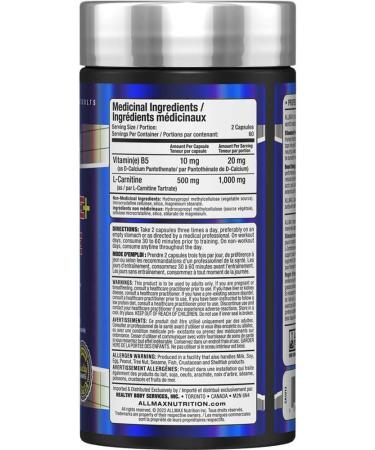 ALLMAX Nutrition - L-Carnitine + tartrate + vitamin B5-120 count capsules - Buy Online on GoSupps.com