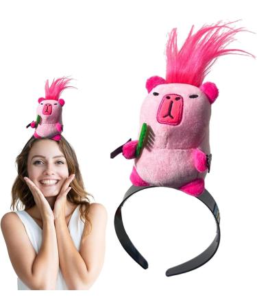 Kapaunn Cartoon Hair Clips - Stuffed Capybara Girls Funny Hair Clip - Stage Performance Cute Hair Accessory Teen Girls Fashion for Beach Face Cleansing Makeup Pink - Buy Online on GoSupps.com