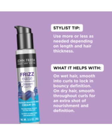 Frizz Ease Dream Curls Cream Oil - Hydrating Hair Oil for Curly Frizzy Hair - Nourishes and Repairs Dry Damaged Hair - 3.5oz - Buy Online on GoSupps.com
