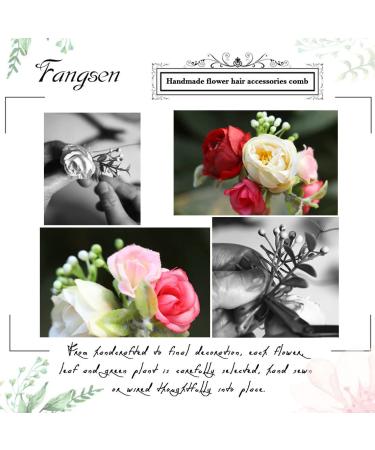 Fangsen Silver Wedding Roses Flower Hair Comb - Bridal Floral Hair Clip for Women and Girls - Buy Online on GoSupps.com