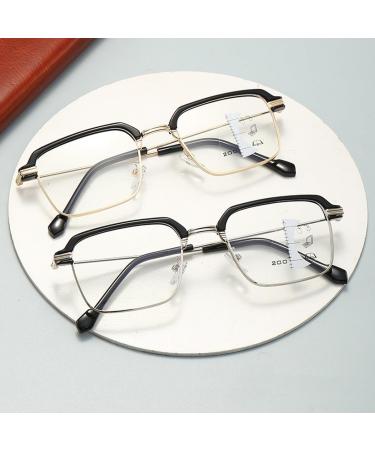 Progressive Multifocus Reading Glasses for Men Trendy Large Frame Blue Light Blocking Readers Anti Glare Glasses(Couleur:Gold Grandeur:2.0x) - Buy Online on GoSupps.com
