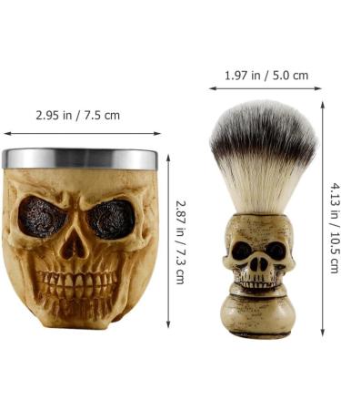 Exceart Vintage Skull Razor Brush Kit | Wooden Handle Shaving Brushes for Men | International Shipping Available - Buy Online on GoSupps.com