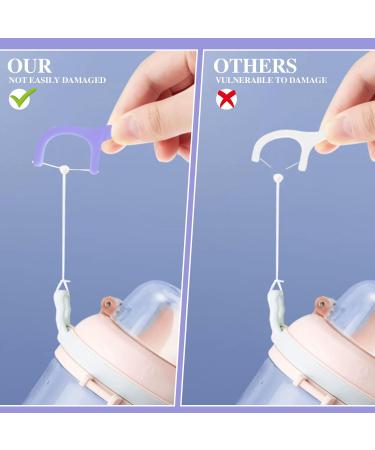 100 Pcs 2in1 Portable Dental Floss Picks - Disposable Interdental Cleaning Tool for Travel Home Office - Purple Toothpick Sticks - Buy Online on GoSupps.com