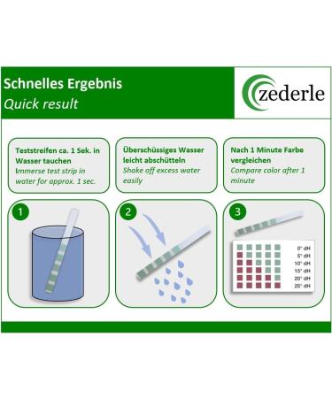 Zederle Water Hardness Test Strips - 5 Pack | Test Kit for Drinking Water Pool Pond & Aquarium | German DH Hardness Measurement - Buy Online on GoSupps.com