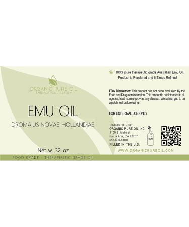 100% Pure Australian Emu Oil - 32oz Bulk Wholesale Size, Hydration Moisturizer for Skin, Hair, Nails - Extra Strength, Refined & Filtered 6 Times - Buy Online on GoSupps.com