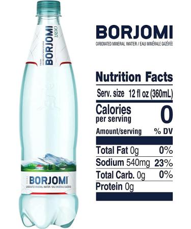 Borjomi Carbonated Mineral Water - 6 Pack PET Bottled Water (750 mL each) - 100% Carbonated Natural Mineral Water - Volcanic Water carbonated by natural CO2 With No Artificial Ingredients or Sweeteners from Mineral-Rich well in Caucasus Mountains - Buy Online on GoSupps.com