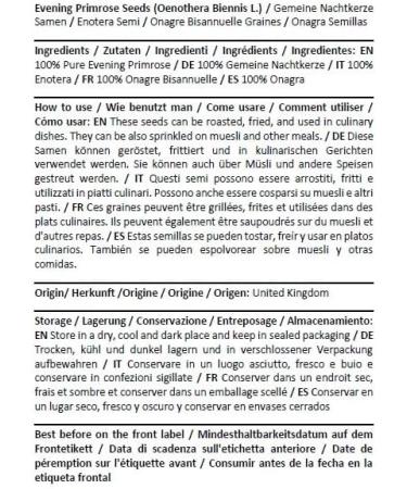 Herba Organica Evening Primrose Seeds - Oenothera Biennis L (200g) 7.05 Ounce (Pack of 1) - Buy Online on GoSupps.com