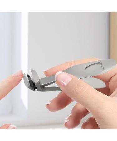 Angled Nail Clippers Thick Nail Clippers for Men | Large Angled Head Nail Clippers - Wide Jaw Nail Clippers with Wide Opening Ergonomic Anti Splash Nail Clippers for Men Grey Silver Single - Buy Online on GoSupps.com