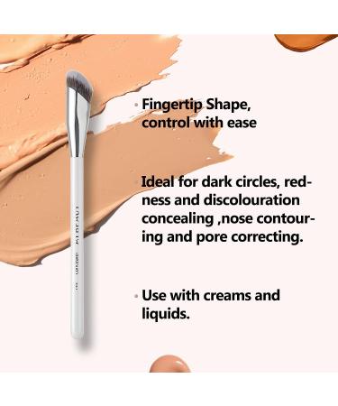 Small Angled Concealer Brush for Under Eye Makeup & Face Blending - Vegan Professional Makeup Tool - Buy Online on GoSupps.com