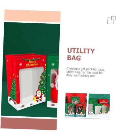 SKISUNO Party Container 5pcs Paper Goodie Bags Paper Candy Bag Containers for Xmas Storage Bags Handheld Party Bag 30x20cm Red - Buy Online on GoSupps.com