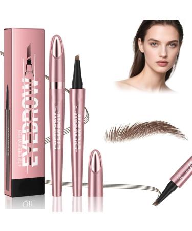 OIXYAZ OIXYA Waterproof Eyebrow Pencil with 4 Split Tips Micro 3D Eyebrow Pencil Waterproof and Easily Creates Natural Looking Eyebrows Eyebrow Dye 05 Brown