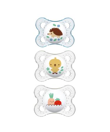 MAM Original Baby Pacifier, Nipple Shape Helps Promote Healthy Oral Development, Curved Shield to Protect Skin,Clear/Boy, 0-6 (Pack of 3) - Buy Online on GoSupps.com