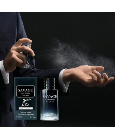 Savage Pour Homme & Blue for Men Cologne Combo Set - 3.4 Fl Oz Each (Pack of 2) | Masculine Eau De Toilette Spray Gift - All Skin Types - Buy Online on GoSupps.com