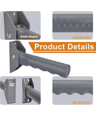 Healvaluefit Flip up Grab Bar for Elderly - Folding Doorway Assist Handle - Mobility Aid for Seniors - Grey - Buy Online on GoSupps.com