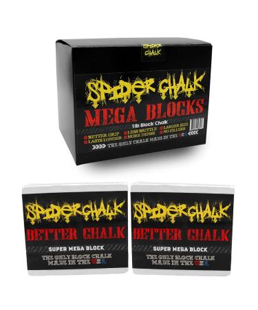Spider Chalk Weightlifting Block Chalk, Best Gym Workout Chalk for Lifting Weights, Gymnastics, Rock Climbing, Mega Blocks, 99% Pure Block Athletic Chalk, USA Made