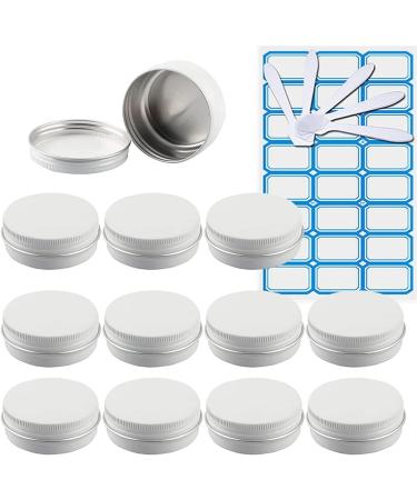 empty jars with lids cosmetic jar B0CKBSQRLW10 PC 30ml Empty Pink Round Aluminum Tin Jars with Screw Lids Cosmetics Lip Balm Containers Pots with 5X Spoon 1x Labels (Color : Roze Size : 30ml) (Colo