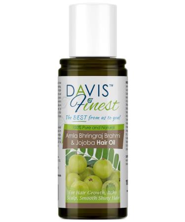 Davis Finest Hair Growth Oil Herbal Ayurvedic Natural Hair Oil with Amla Bhringraj Brahmi & Jojoba Seed Oil for Healthy Scalp Hair Loss Thinning Hair Promote Hair Growth 110ml