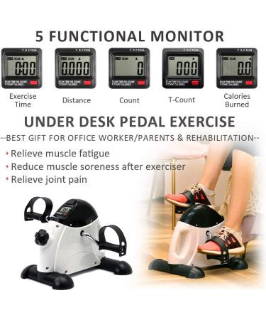 DECELI Under Desk Bike Pedal Exerciser - Portable Mini Exercise Bike with LCD Display - Buy Online on GoSupps.com