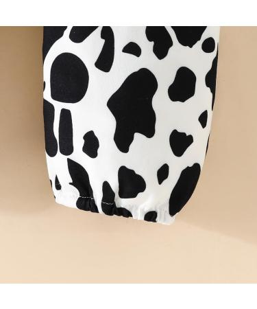 UUAISSO Baby Girls Cow Print Ruffled Long Sleeve Top and Pants Set - 12-18 Months (Pink) - Buy Online on GoSupps.com