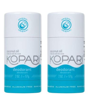 Kopari Aluminum Free Natural Deodorant with Organic Coconut Oil | Original 2 Pack | Vegan Gluten Free Cruelty Free Non-Toxic Paraben Free Natural Deodorant for Men & Women Odor Protection Naturally Derived Plant B...