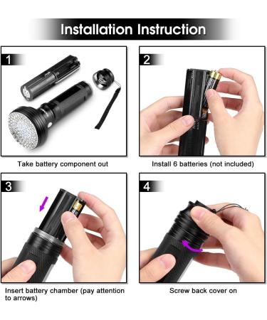 Youthink 2 in 1 UV Flashlight - 100 LED Handheld Black Light with 75 UV & 25 White LEDs | Ideal for Home & Outdoor Use | International Shipping - Buy Online on GoSupps.com