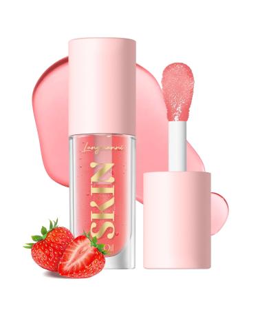 2 Pack Big Brush Head Lip Gloss - Hydrating Fruit Flavored Plumping Lip Oil Set in Raspberry & Strawberry - Non-Sticky Moisturizing Texture - Buy Online on GoSupps.com