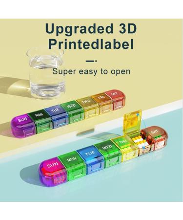 Weekly Pill Organizer - Portable 7 Day BPA-Free Pill Box for Vitamins Supplements & Medications | Upgraded Open Design - Buy Online on GoSupps.com