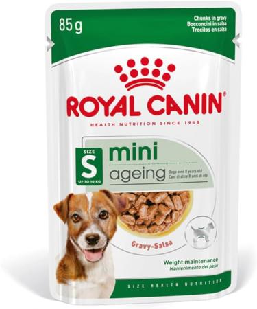 Royal Canin Mini Ageing 12+ Senior in Gravy Wet Dog Food 85g (Pack of 12) Meat 85 g (Pack of 12)