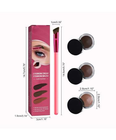 4D Hair Stroke Brow Stamp Brush Set with Mini Eyebrow Cream - Dark Brown - Buy Online on GoSupps.com
